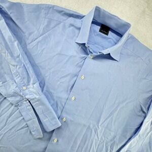 David Donahue‎ Men's Light Blue Textured Dress Shirt Button Up Long Sleeve